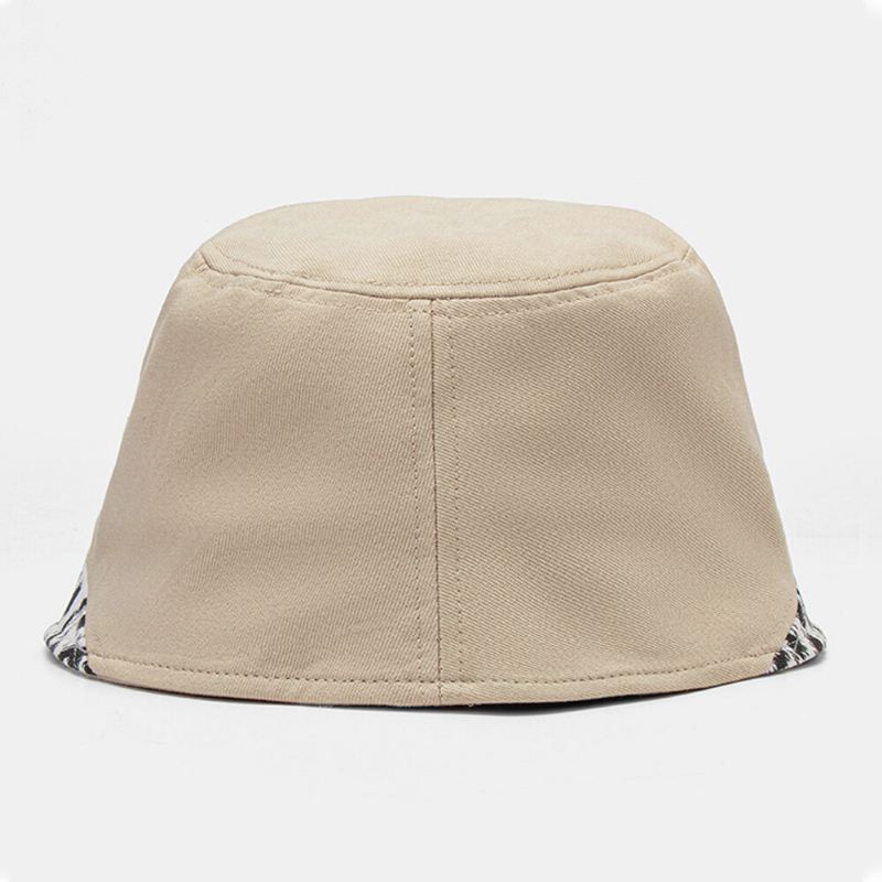 Naisten Patchwork Leopardikuvioprintti Aurinkohattu Puuvilla Muoti All-match Aurinkovoide Bucket Hat