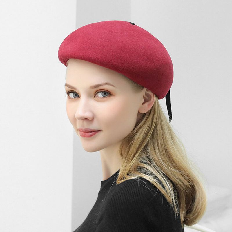 Pure Wool British Style Chain Baret Caps