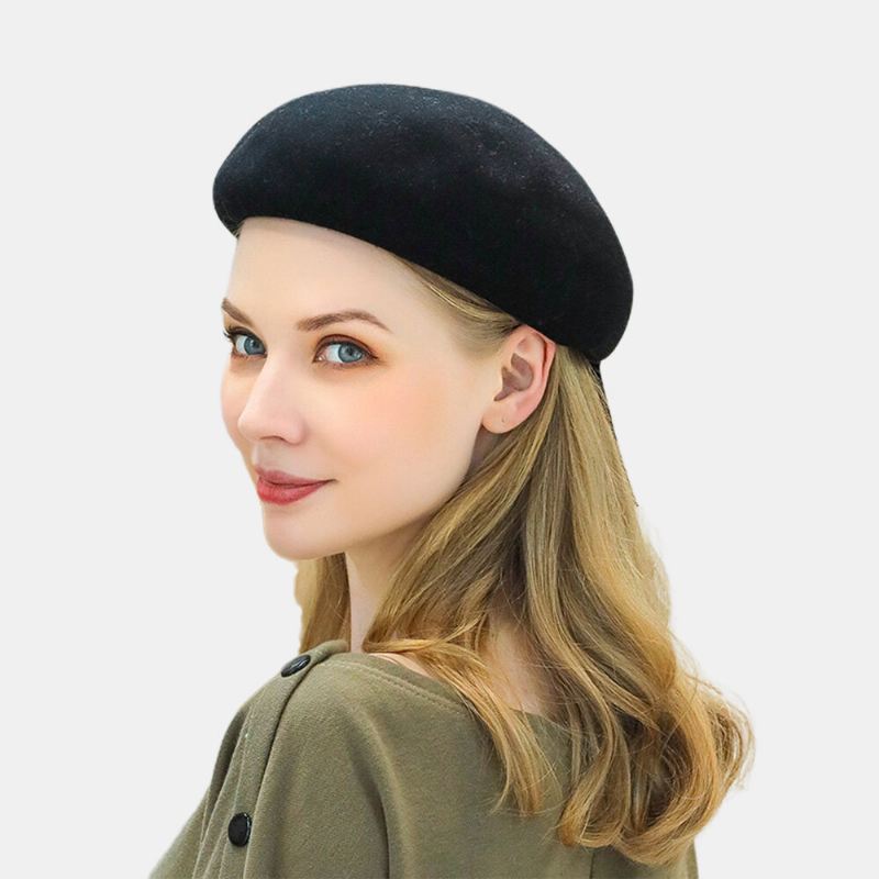 Pure Wool British Style Chain Baret Caps