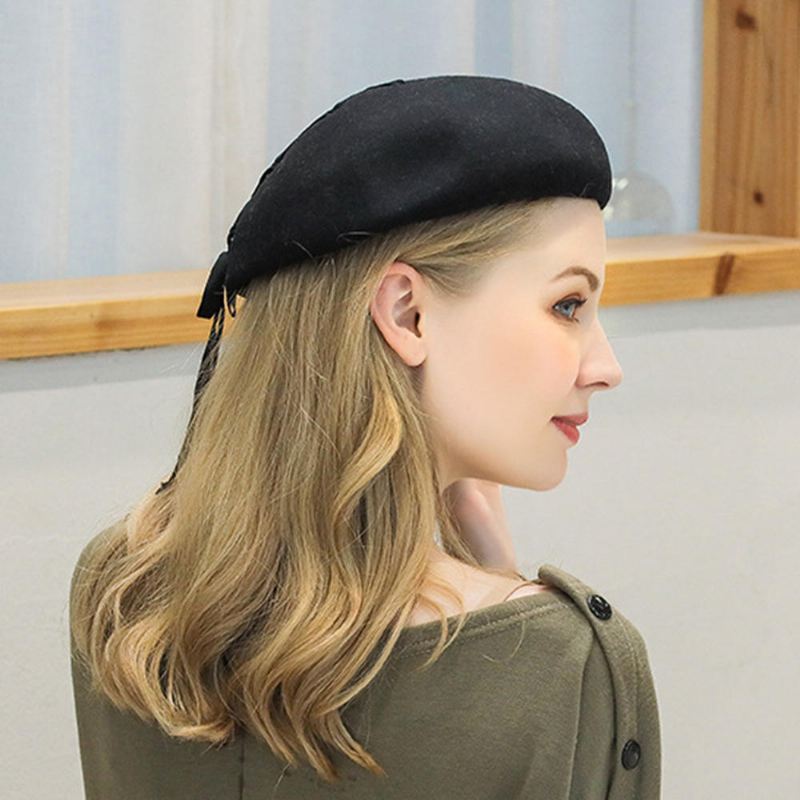 Pure Wool British Style Chain Baret Caps