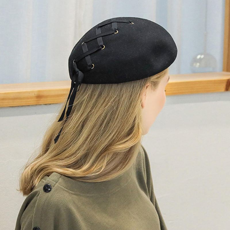 Pure Wool British Style Chain Baret Caps