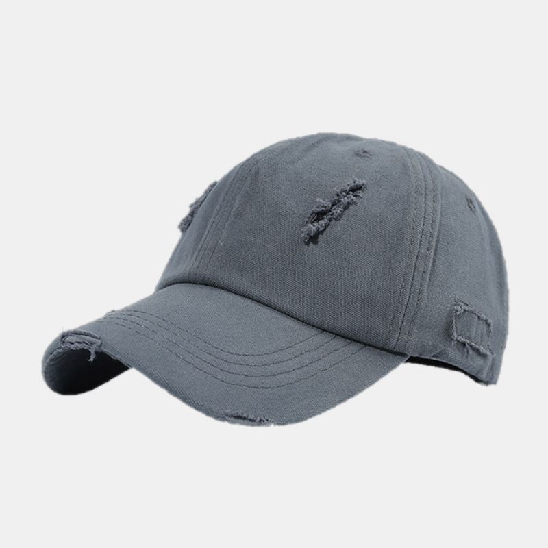 Unisex Broken Hole-pesäpallohatut Retro Yksinkertainen Ulkoilu Aurinkosuoja Säädettävä Ivy Cap