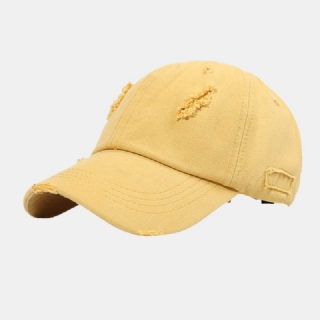 Unisex Broken Hole-pesäpallohatut Retro Yksinkertainen Ulkoilu Aurinkosuoja Säädettävä Ivy Cap