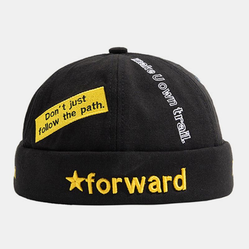 Unisex Cotton Dome Letter Slogan Tähdet Brodeerattu Patch Skull Cap Muoti Rento Pipo Meloni Lippalakki Landlord Cap Harbor Hat