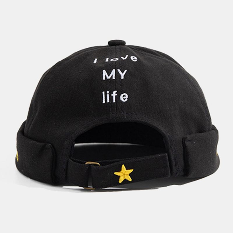 Unisex Cotton Dome Letter Slogan Tähdet Brodeerattu Patch Skull Cap Muoti Rento Pipo Meloni Lippalakki Landlord Cap Harbor Hat