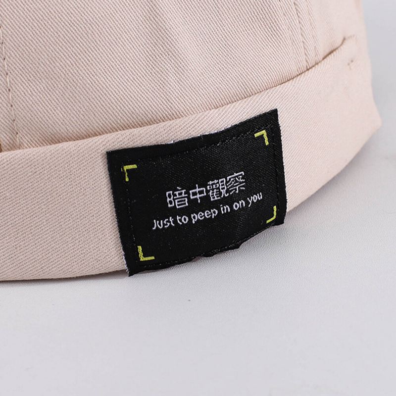 Unisex Cotton Letter Patch Hip-hop Rento Aurinkovarjohattu Brimless Beanie Landlord Cap Skull Cap