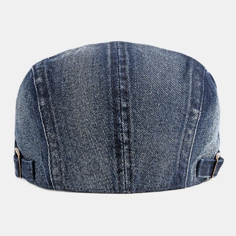 Unisex Denim Pesty Make-old Hole Hengittävä Rento Aurinkosuoja Eteenpäin Cap Baret Cap Litteä Hattu