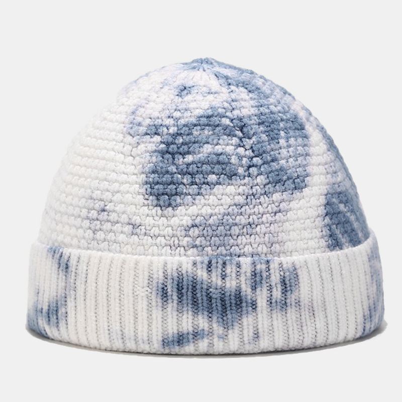 Unisex Epäsäännöllinen Solmiovärjäyskuvio Neulottu Lippalakki Street Hip Hop Säädettävä Hengittävä Lämmin Aurinkovarjo Landlord Cap Pipo Skull Cap