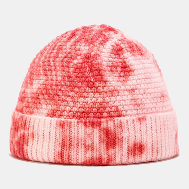 Unisex Epäsäännöllinen Solmiovärjäyskuvio Neulottu Lippalakki Street Hip Hop Säädettävä Hengittävä Lämmin Aurinkovarjo Landlord Cap Pipo Skull Cap