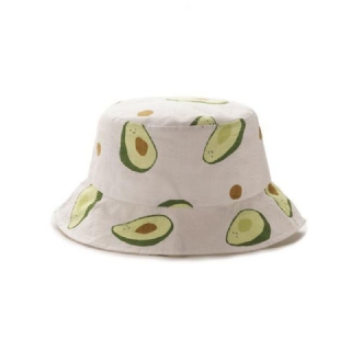 Unisex Kesä Avocado Fisherman Hat Bucket Hat Ulkoilumatka Aurinkohattu