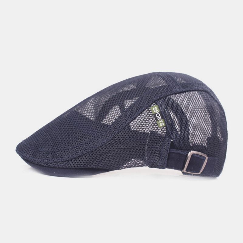 Unisex-kokoinen Mesh-barettihattu Kesä Cool Suncreen Hengittävä Litteä Lippalakki Ivy Cap Kuljettajan Hattu