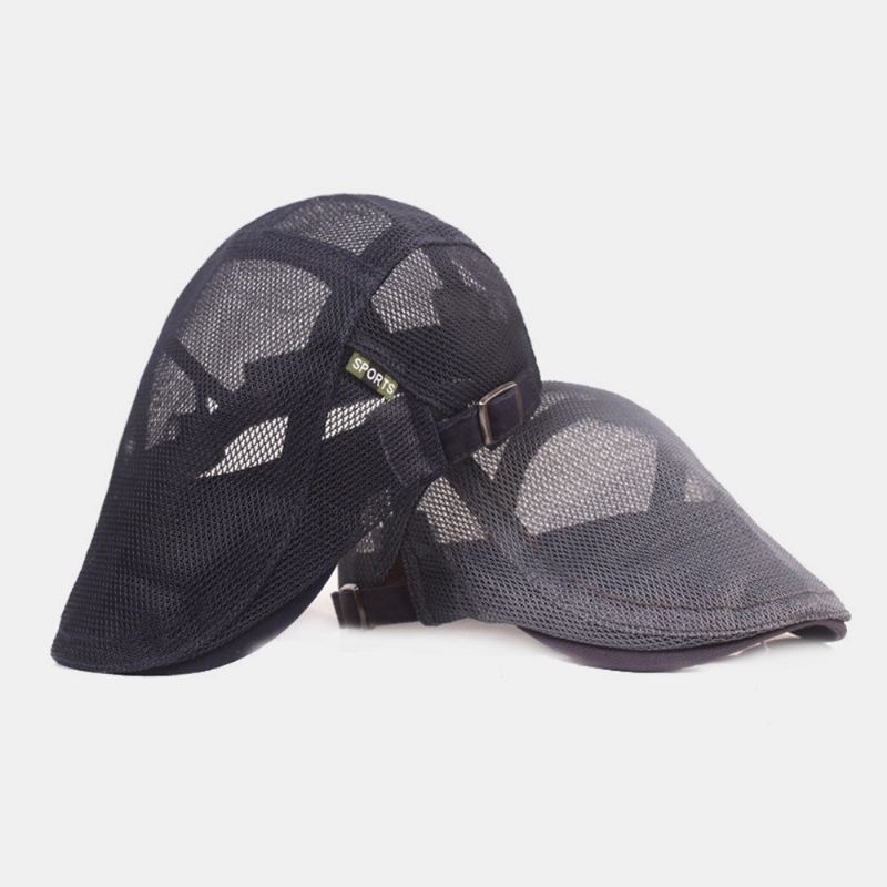 Unisex-kokoinen Mesh-barettihattu Kesä Cool Suncreen Hengittävä Litteä Lippalakki Ivy Cap Kuljettajan Hattu