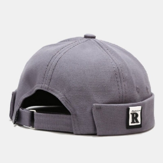 Unisex Leveälierinen Kirjaintarra Patch Landlord Cap Casual Sunshade Aurinkovoide Brinless Beanie Skull Cap