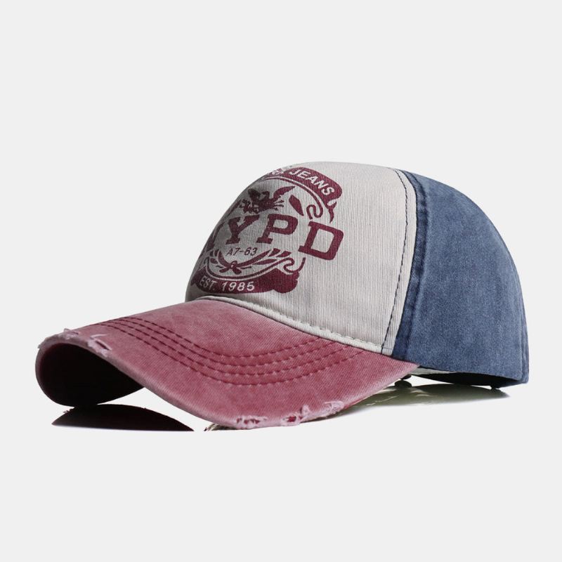 Unisex Make-old Letter Eagle Printed Twill Cap Kesä Travel Sunshade Baseball Cap