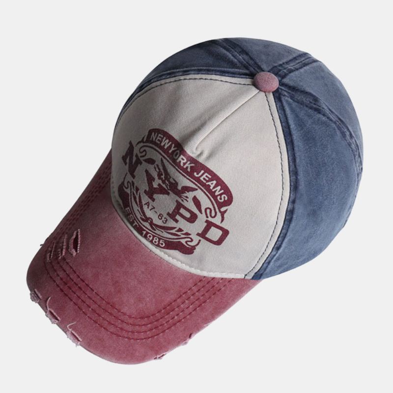 Unisex Make-old Letter Eagle Printed Twill Cap Kesä Travel Sunshade Baseball Cap