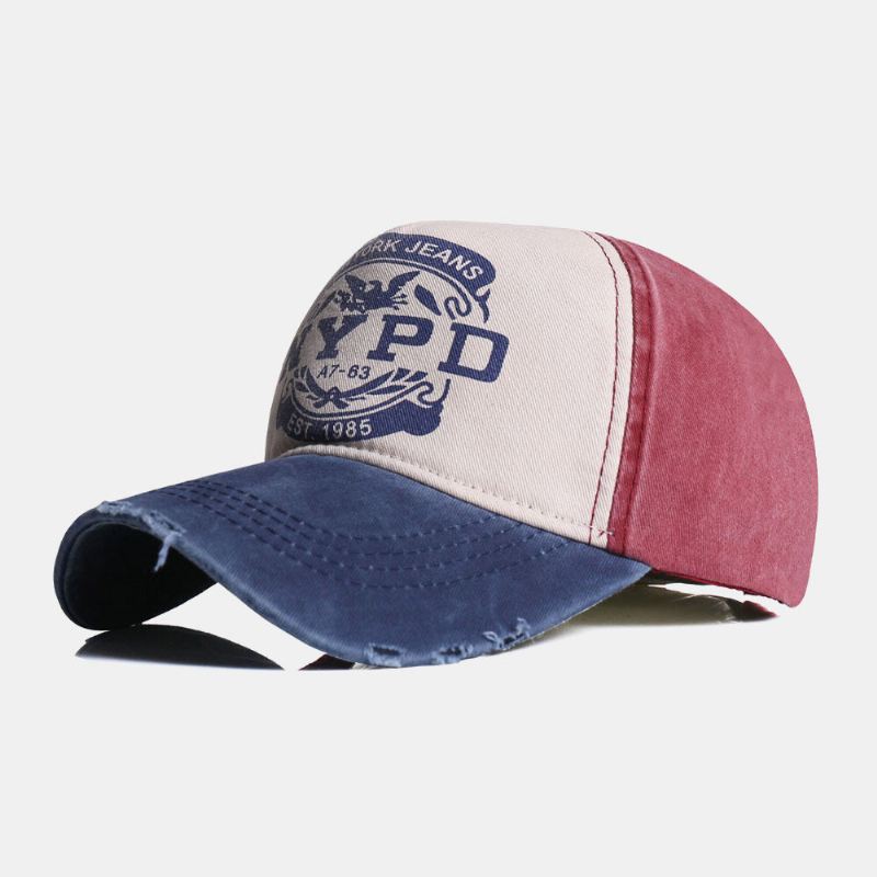 Unisex Make-old Letter Eagle Printed Twill Cap Kesä Travel Sunshade Baseball Cap