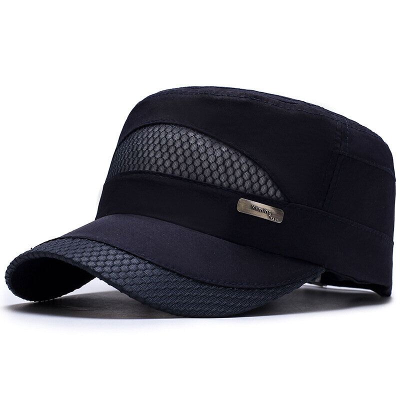 Unisex Mesh Nopeasti Kuivuvat Vintage Litteät Hatut Outdoor Sport Army Hat Säädettävät Baseball-lippikset