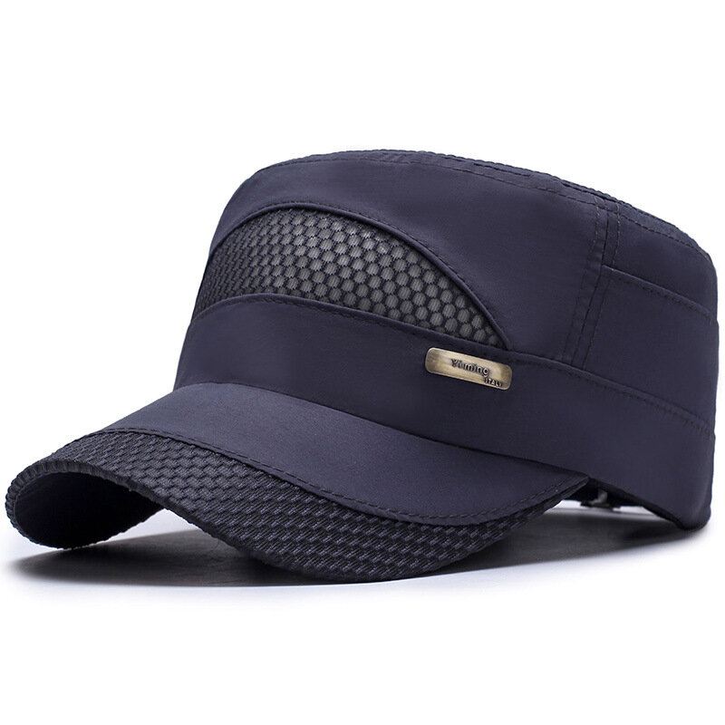 Unisex Mesh Nopeasti Kuivuvat Vintage Litteät Hatut Outdoor Sport Army Hat Säädettävät Baseball-lippikset