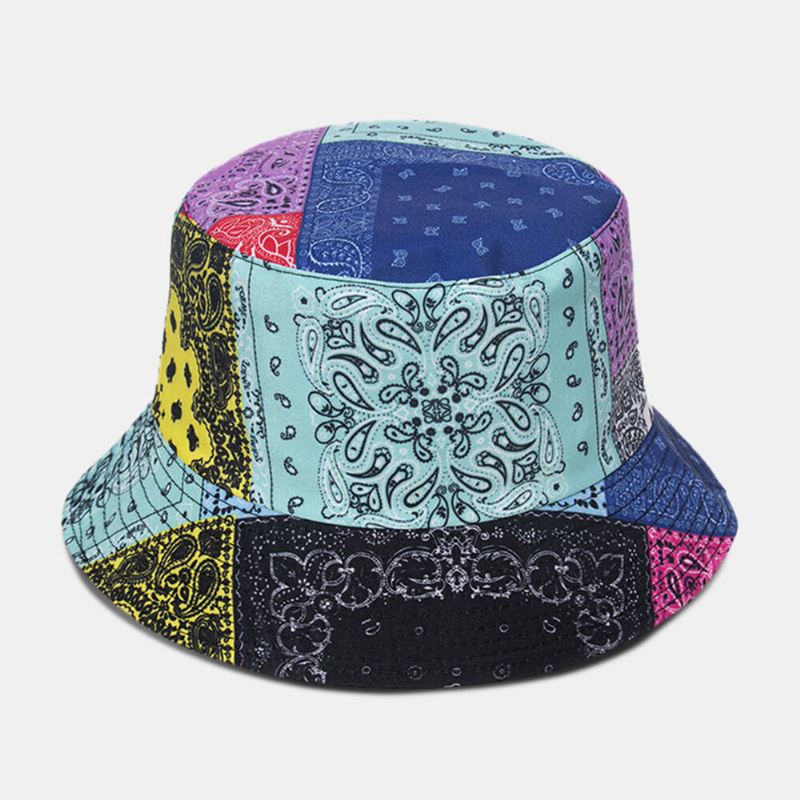 Unisex-peitto Cashew Print Bucket-hattu Sekavärinen Tikkaus Rento Aurinkovarjohattu