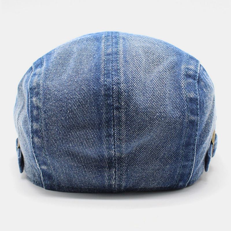 Unisex Pesty Denim Reunusaukko Make-vanha Retro Aurinkovarjo Eteenpäin Lippalakki Baretti Lippikset Litteä Hattu