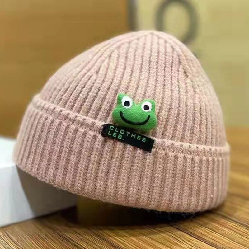 Unisex-pipohatut Sarjakuva Sammakkonukke Koriste Kirje Patch Landlord Cap Skull Cap Neulottu Hat