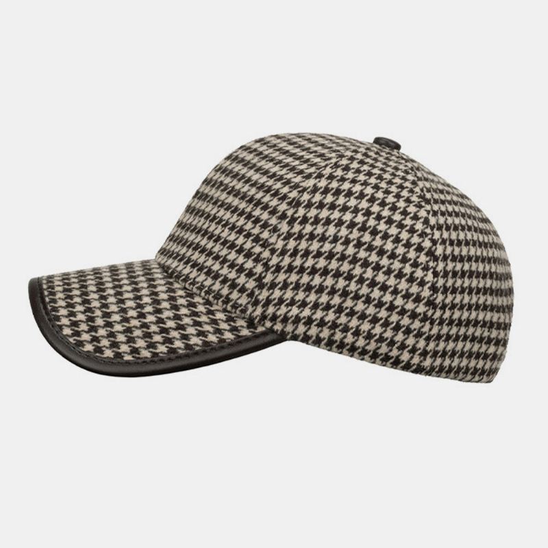 Unisex-polyesteri Houndstooth-kuvioinen Baseball-lippis Brittiläinen Retro Kesän Aurinkovarjo Säädettävä Hattu