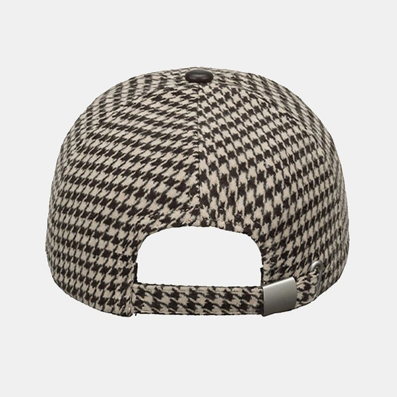 Unisex-polyesteri Houndstooth-kuvioinen Baseball-lippis Brittiläinen Retro Kesän Aurinkovarjo Säädettävä Hattu