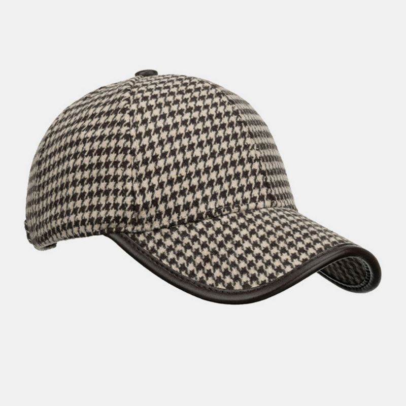 Unisex-polyesteri Houndstooth-kuvioinen Baseball-lippis Brittiläinen Retro Kesän Aurinkovarjo Säädettävä Hattu