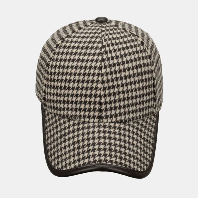 Unisex-polyesteri Houndstooth-kuvioinen Baseball-lippis Brittiläinen Retro Kesän Aurinkovarjo Säädettävä Hattu