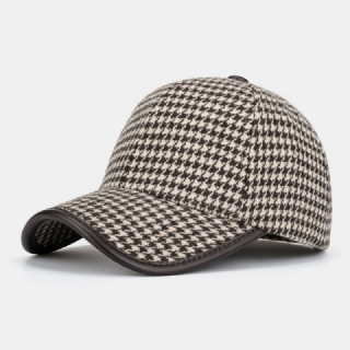 Unisex-polyesteri Houndstooth-kuvioinen Baseball-lippis Brittiläinen Retro Kesän Aurinkovarjo Säädettävä Hattu