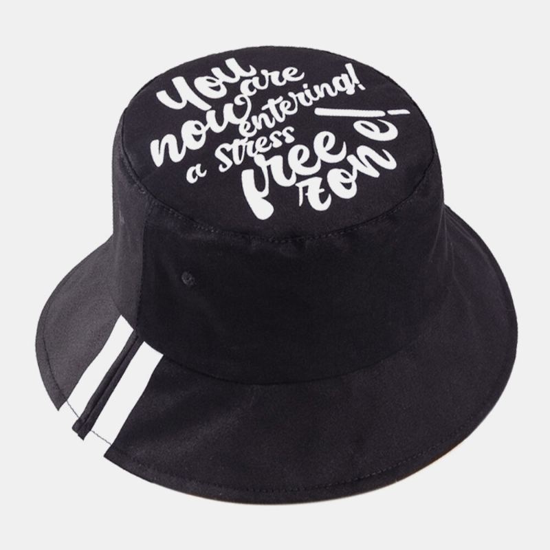 Unisex-puuvillainen Kirjekuviopainatus Twill Fashion Bucket Hat