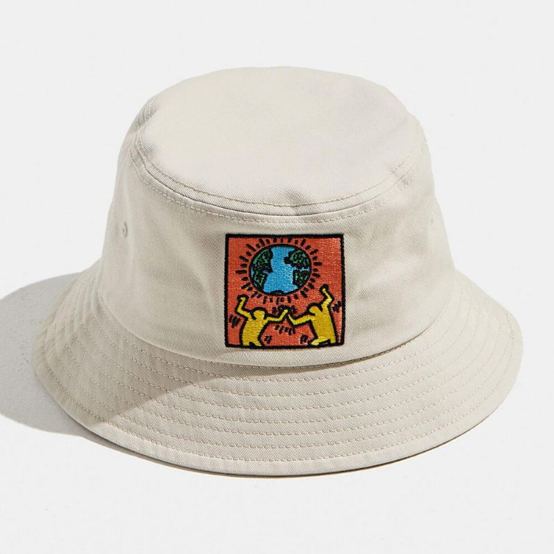 Unisex-puuvillaiset Ympäristönsuojelijat Jotka Sopusoinnussa Luonnon Kanssa Teemakuvio Ulkoilu Aurinkovarjo Bucket Hat