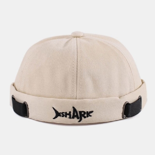 Unisex-puuvillakirjonta Street Trend Aurinkovarjohattu Reunaton Pipo Landlord Cap Skull Cap