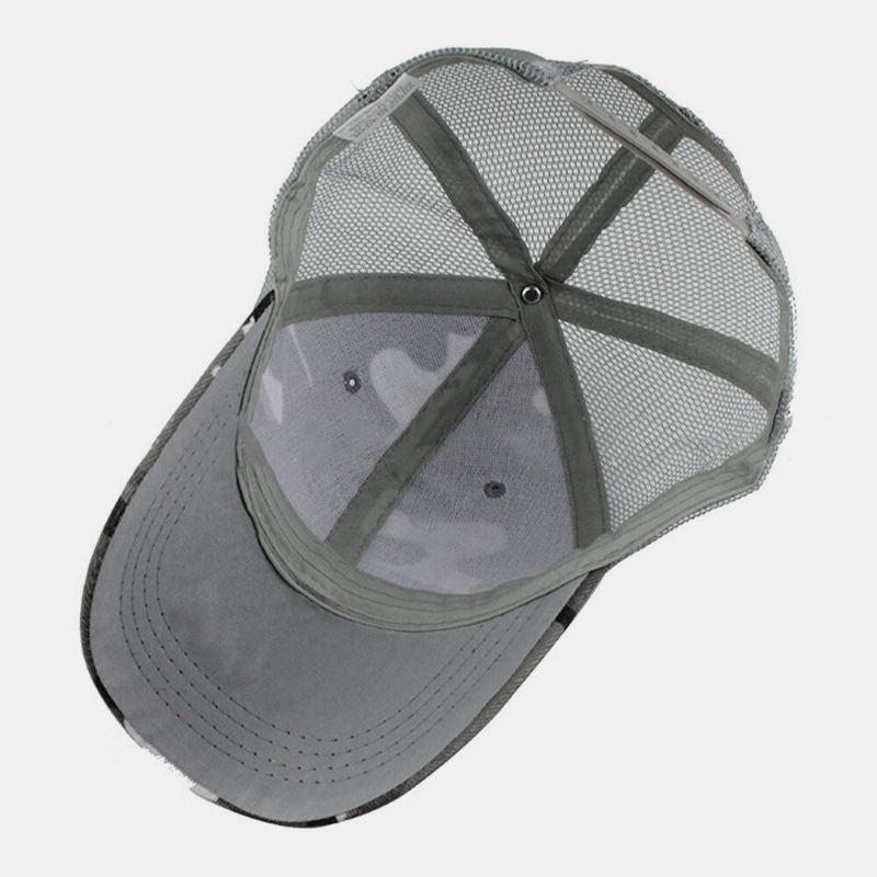 Unisex-puuvillanaamiointiverkko Hengittävä Ulkona Aurinkovarjo Baseball-hattu Trucker-hattu