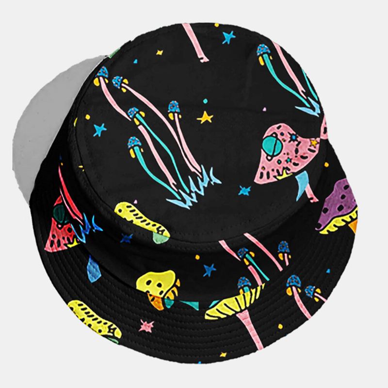 Unisex-puuvillapeite Sienikuvio Muoti Persoonallisuus Auringonvarjo Bucket Hat