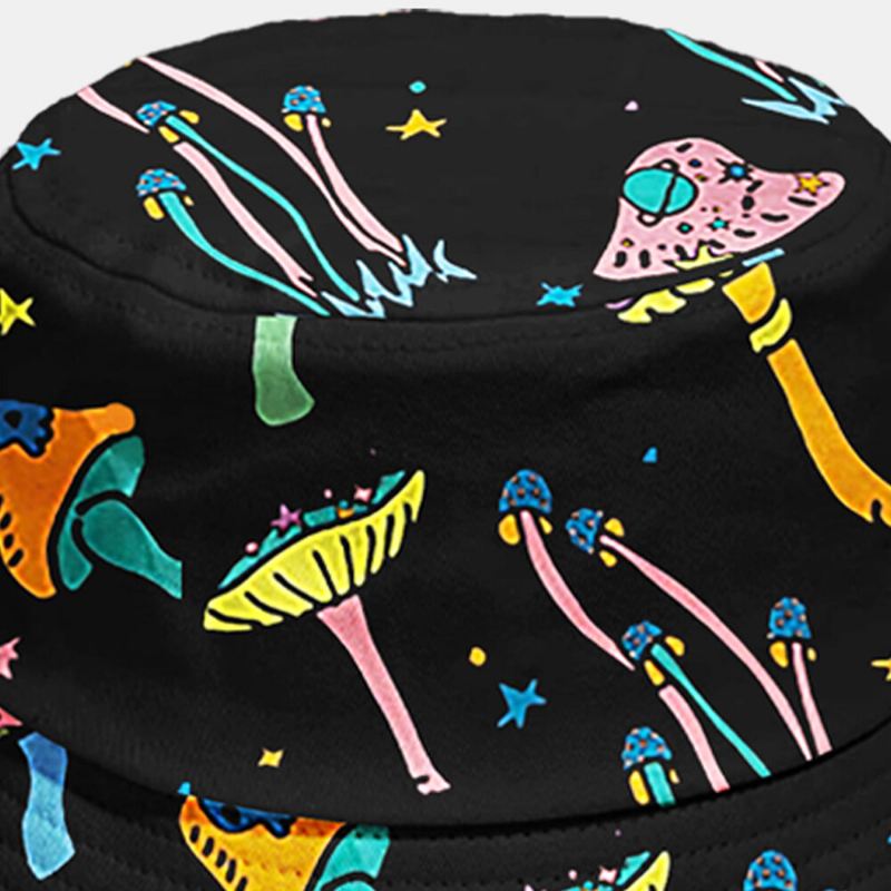 Unisex-puuvillapeite Sienikuvio Muoti Persoonallisuus Auringonvarjo Bucket Hat