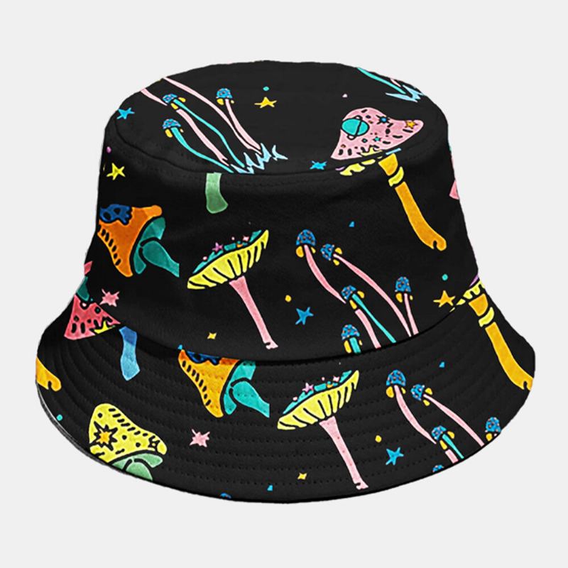 Unisex-puuvillapeite Sienikuvio Muoti Persoonallisuus Auringonvarjo Bucket Hat