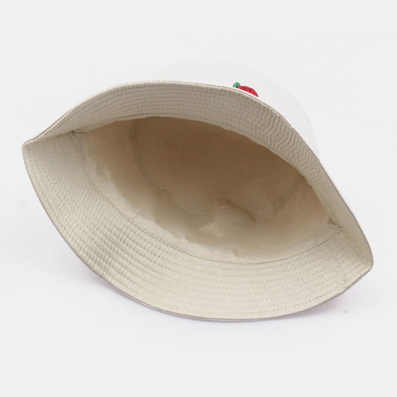 Unisex Sarjakuva Ruusukirjonta Twill Cap Outdoor Aurinkovoide Aurinkovarjo Bucket Hat