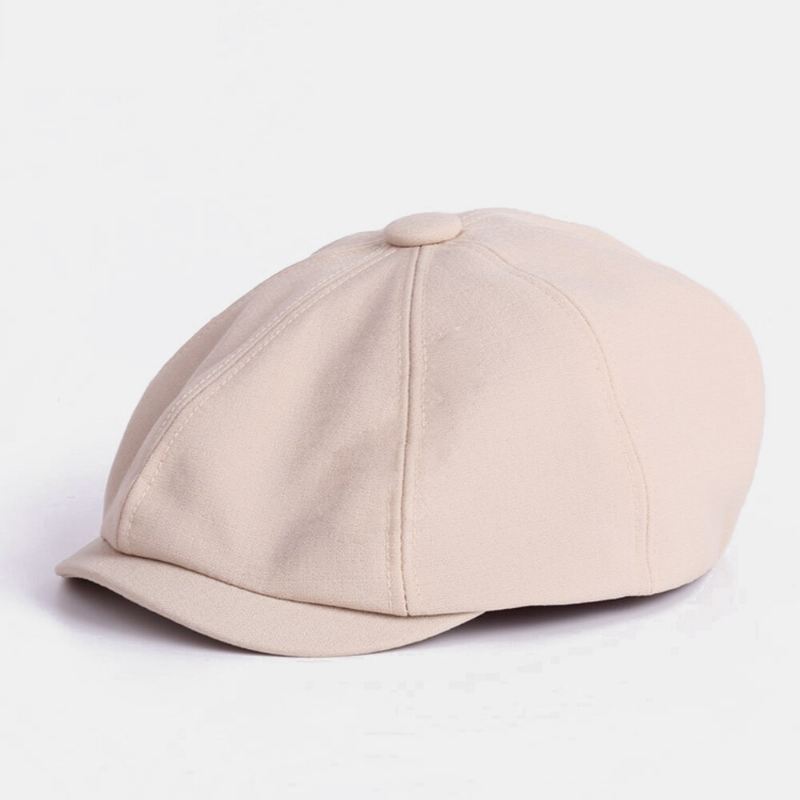 Unisex Solid Color Brittiläinen Retro Cowboy Hattu Kahdeksankulmainen Hattu Litteä Hattu Maalari Baretti Hattu Lehtipoikahattu