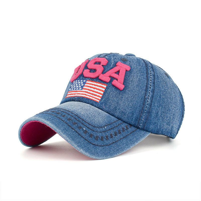 Unisex Vintage Isänmaallinen Baseball-lippis Tyylikäs Ahdistunut American Flag Lippalakki