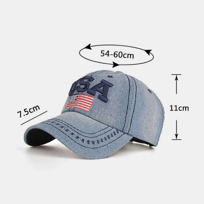 Unisex Vintage Isänmaallinen Baseball-lippis Tyylikäs Ahdistunut American Flag Lippalakki