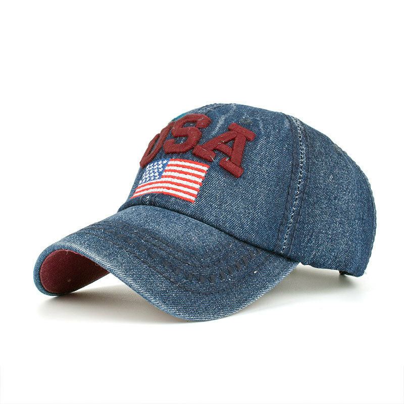 Unisex Vintage Isänmaallinen Baseball-lippis Tyylikäs Ahdistunut American Flag Lippalakki