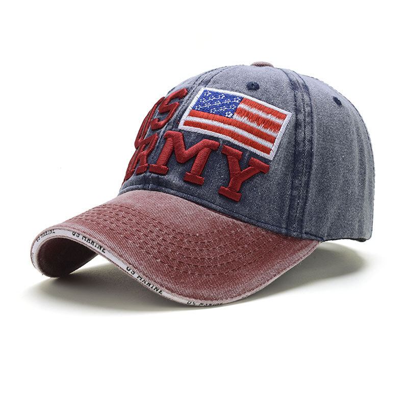 Unisex Vintage Isänmaallinen Baseball-lippis Tyylikäs Ahdistunut American Flag Lippalakki