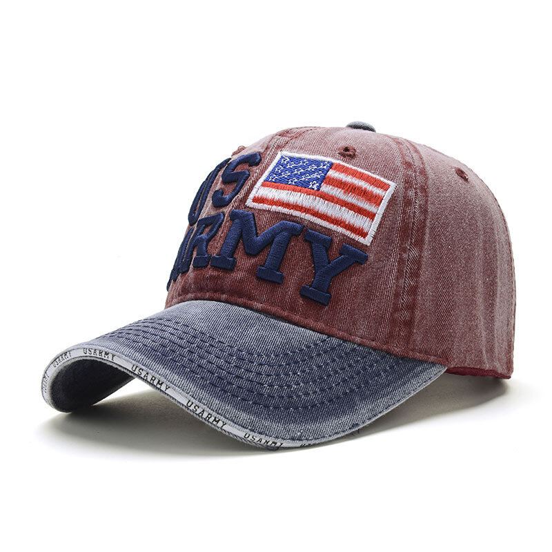 Unisex Vintage Isänmaallinen Baseball-lippis Tyylikäs Ahdistunut American Flag Lippalakki