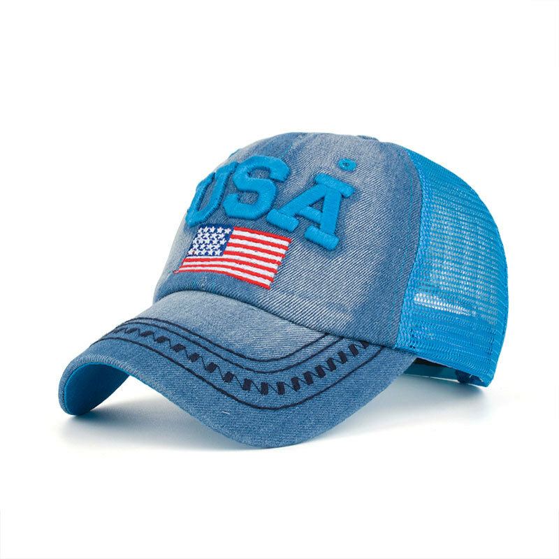 Unisex Vintage Isänmaallinen Baseballlippis Tyylikäs Ahdistunut American Flag-hattu