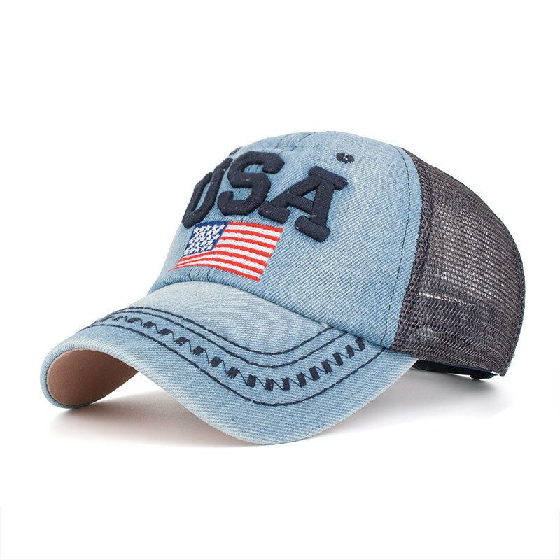 Unisex Vintage Isänmaallinen Baseballlippis Tyylikäs Ahdistunut American Flag-hattu