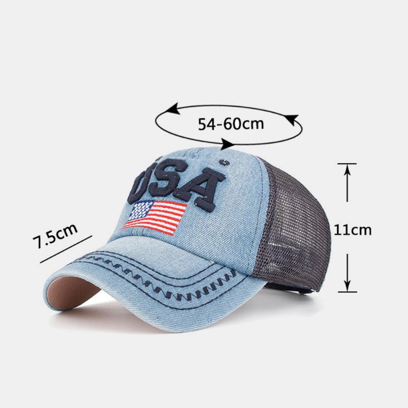 Unisex Vintage Isänmaallinen Baseballlippis Tyylikäs Ahdistunut American Flag-hattu