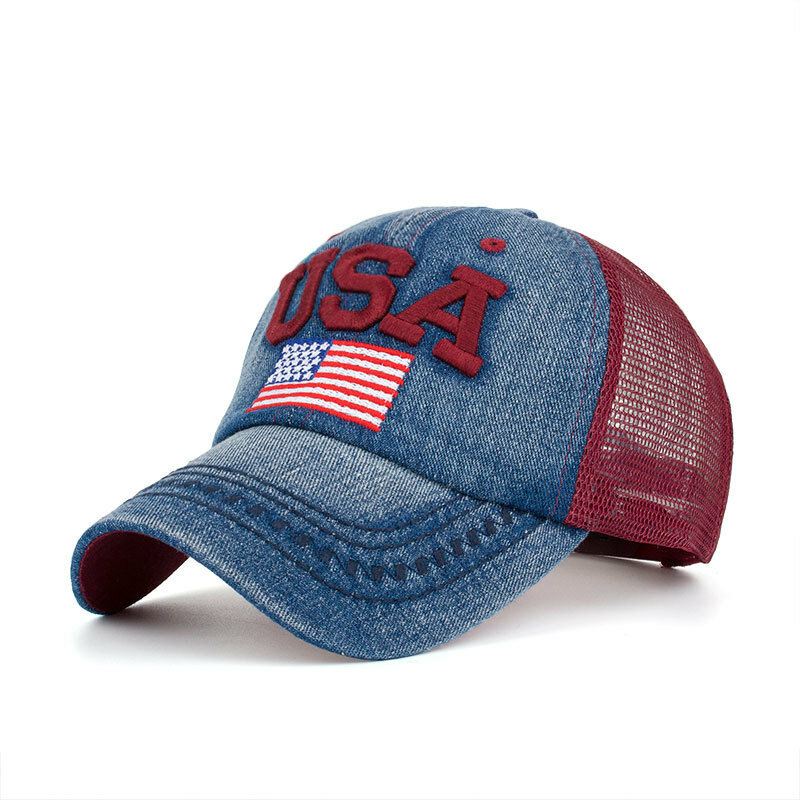 Unisex Vintage Isänmaallinen Baseballlippis Tyylikäs Ahdistunut American Flag-hattu