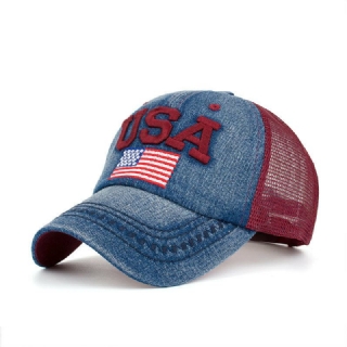 Unisex Vintage Isänmaallinen Baseballlippis Tyylikäs Ahdistunut American Flag-hattu