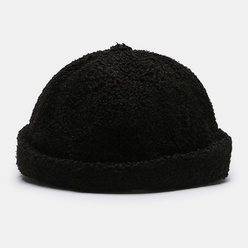 Unisex Yksivärinen Fleece Lämmin Landlord-lippis Ulkokäyttöön Rento Aurinkovarjo Brimless Beanie Skull Cap